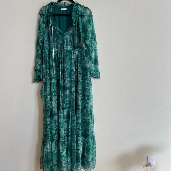 Eywasouls Malibu Cora Maxi Dress Caftan In Botanical Green size M/L - Picture 7 of 8